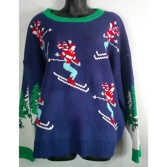 33 degrees XXL skiing Winter Crew neck sweater 100% Acrylic - Picture 1 of 14
